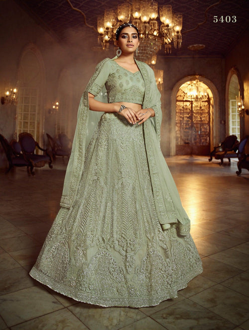 Sangeet Fashion Wear Designer Green Lehenga Choli