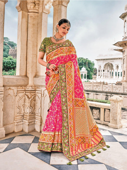 Geet Sammelan Wear Bandhej Patola Silk Saree