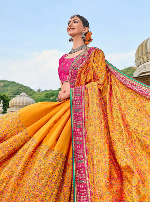 Haldi Function Wear Banarasi Silk Saree