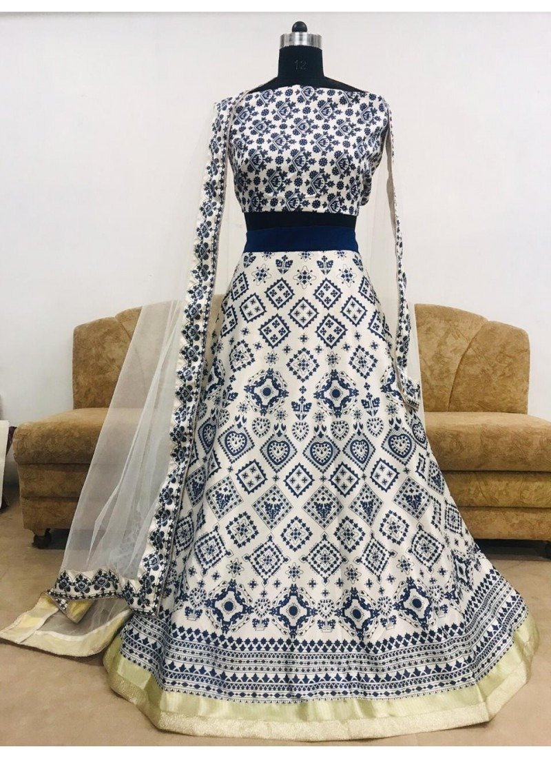 black and white lehenga dress