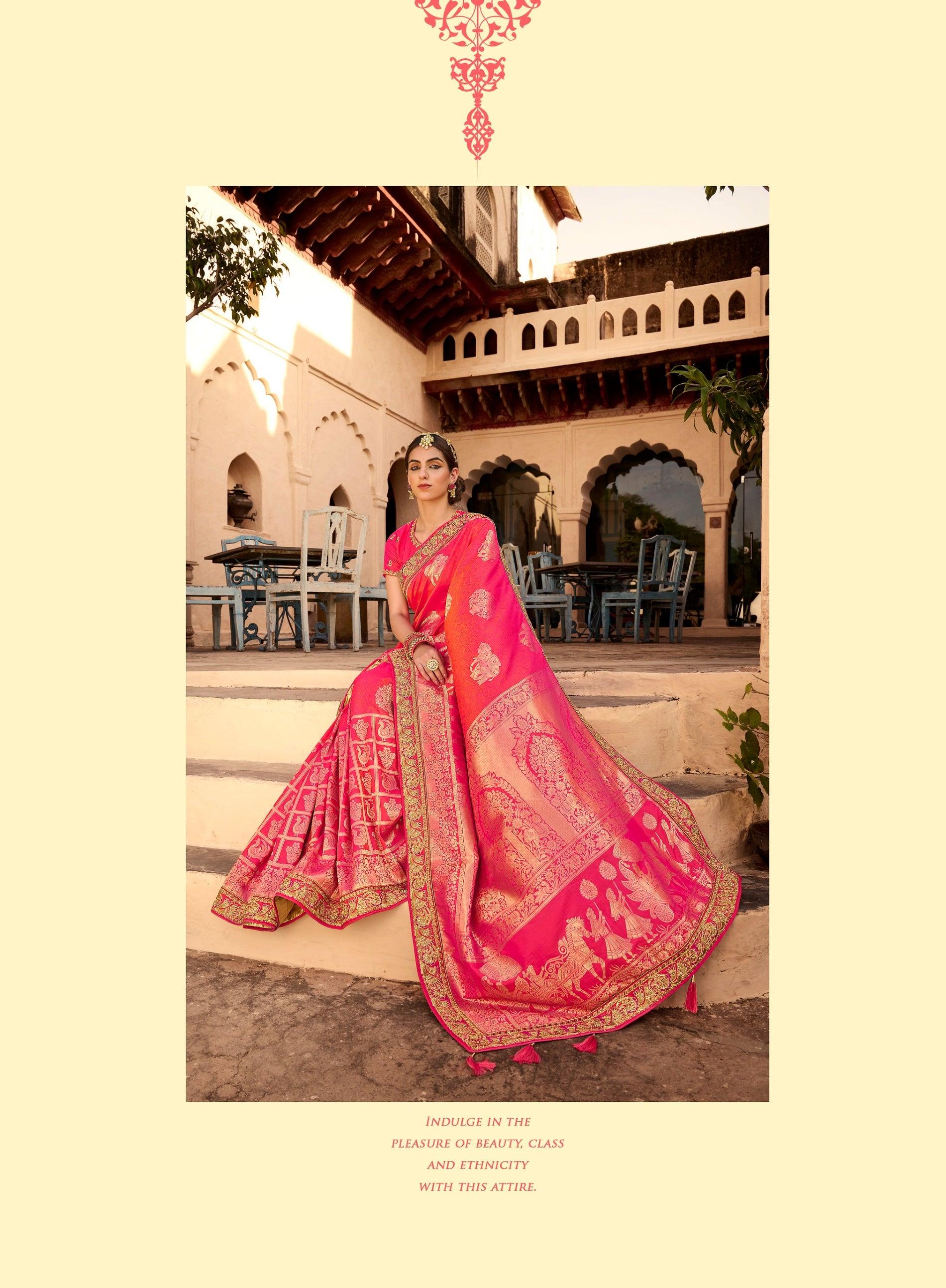 Designer Saree For Wedding Reception Online - Shahi Fits