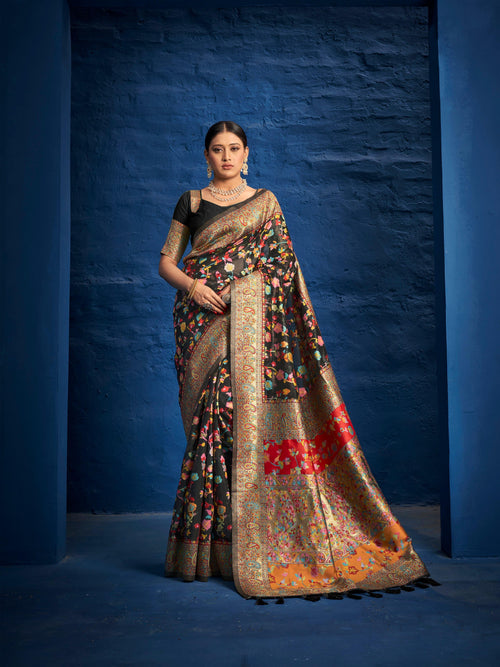 Cocktail Party Wear Kashmiri Embroidery Sari