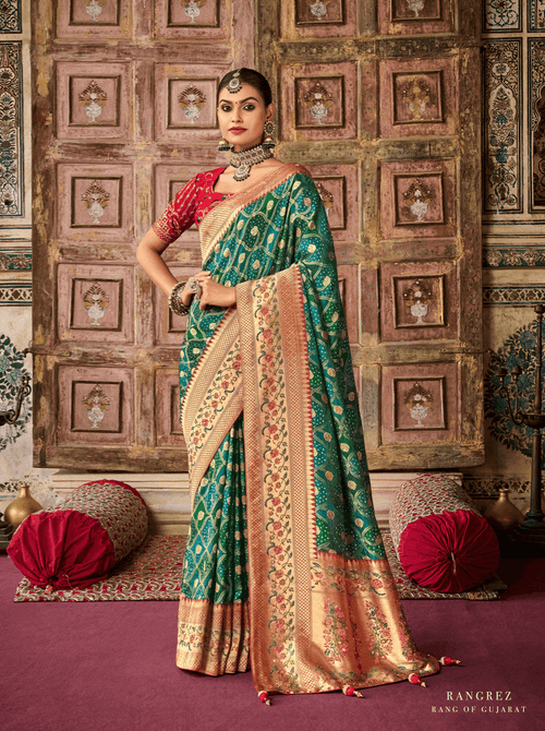 Traditional Wear Silk Bandhej Saree