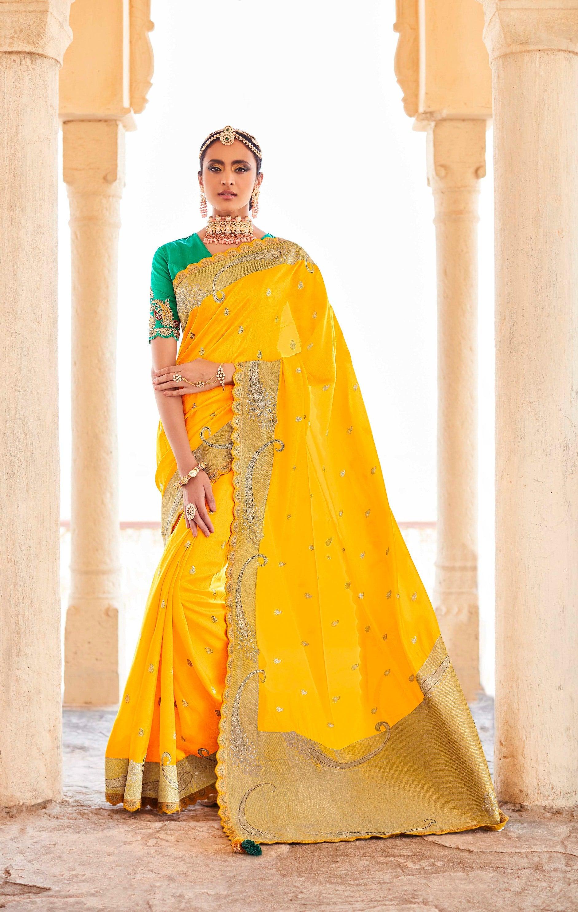 Sarees For Haldi Function | 3d-mon.com