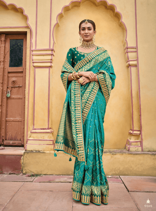 Bridal Wear Bandhej Silk Weaving Saree