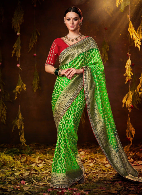 Mehendi Function Wear Silk Saree