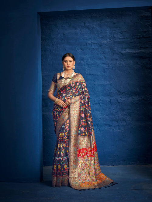 Party Wear Designer Kashmiri Silk Saree