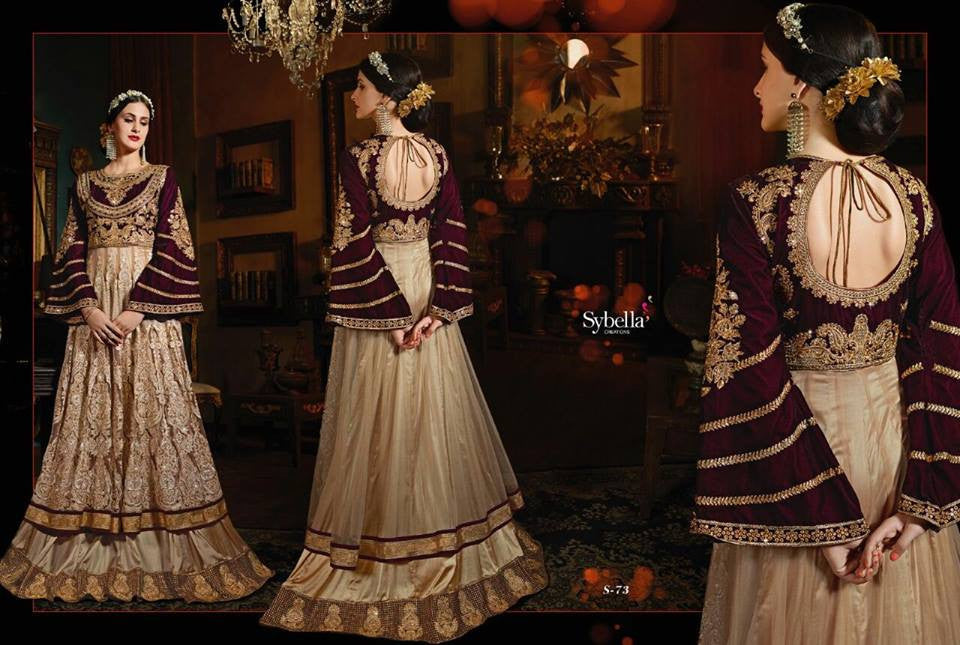 IndoWestern SY73 Partywear Beige 