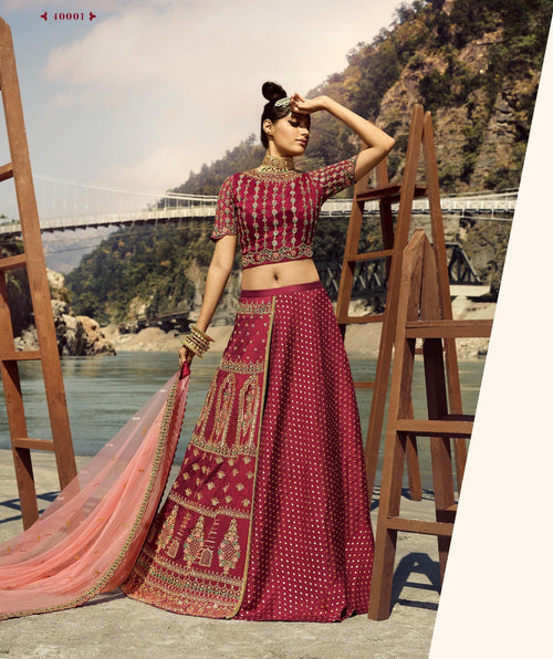 Marriage Party Wear Layered Lehenga