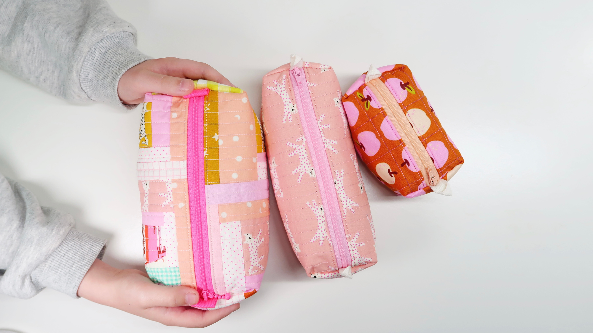 Scrappy Quilted Boxy Pouch - sewing pattern for beginners