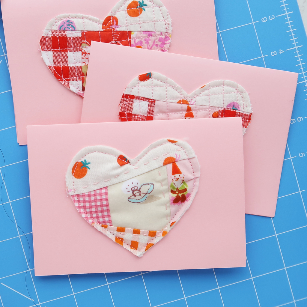 DIY fabric cards for Valentine's Day