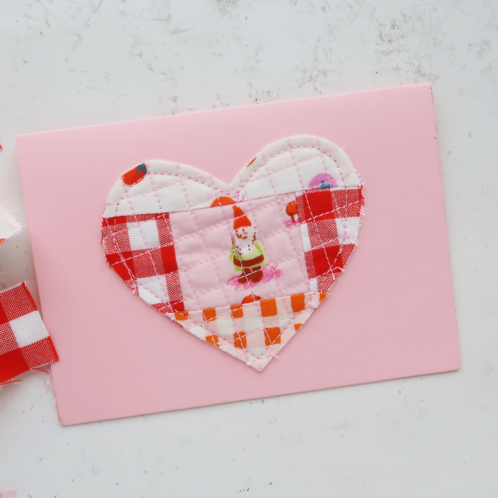 DIY fabric cards for Valentine's Day