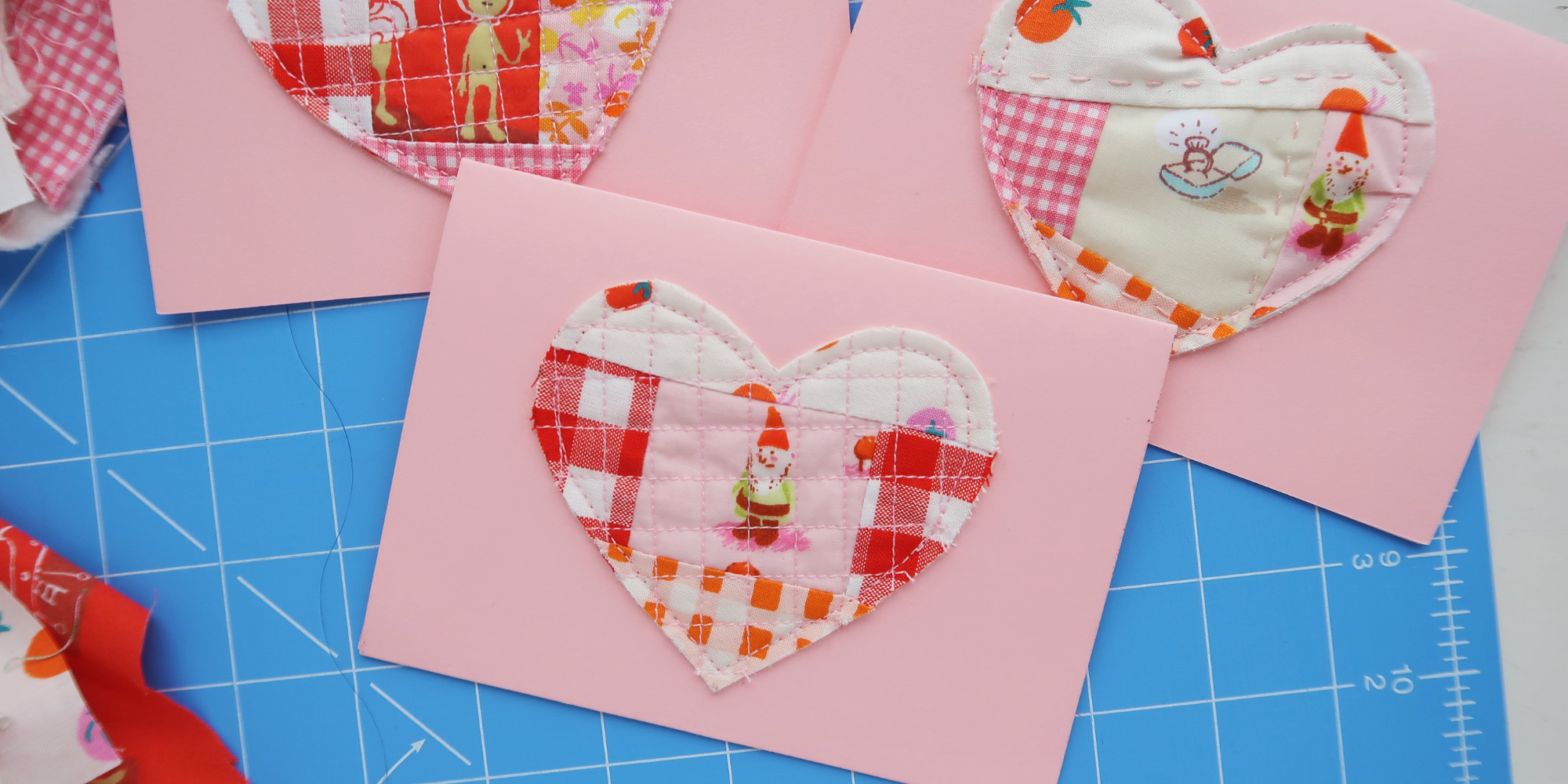 DIY fabric cards for Valentine's Day