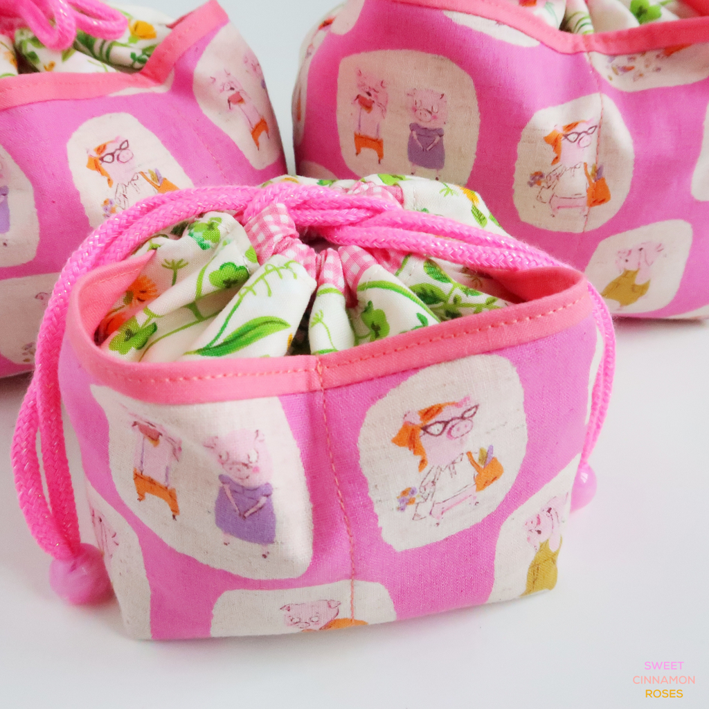 Sweet Cinnamon Roses - Wee Braw Bag, step-by-step sewing pattern