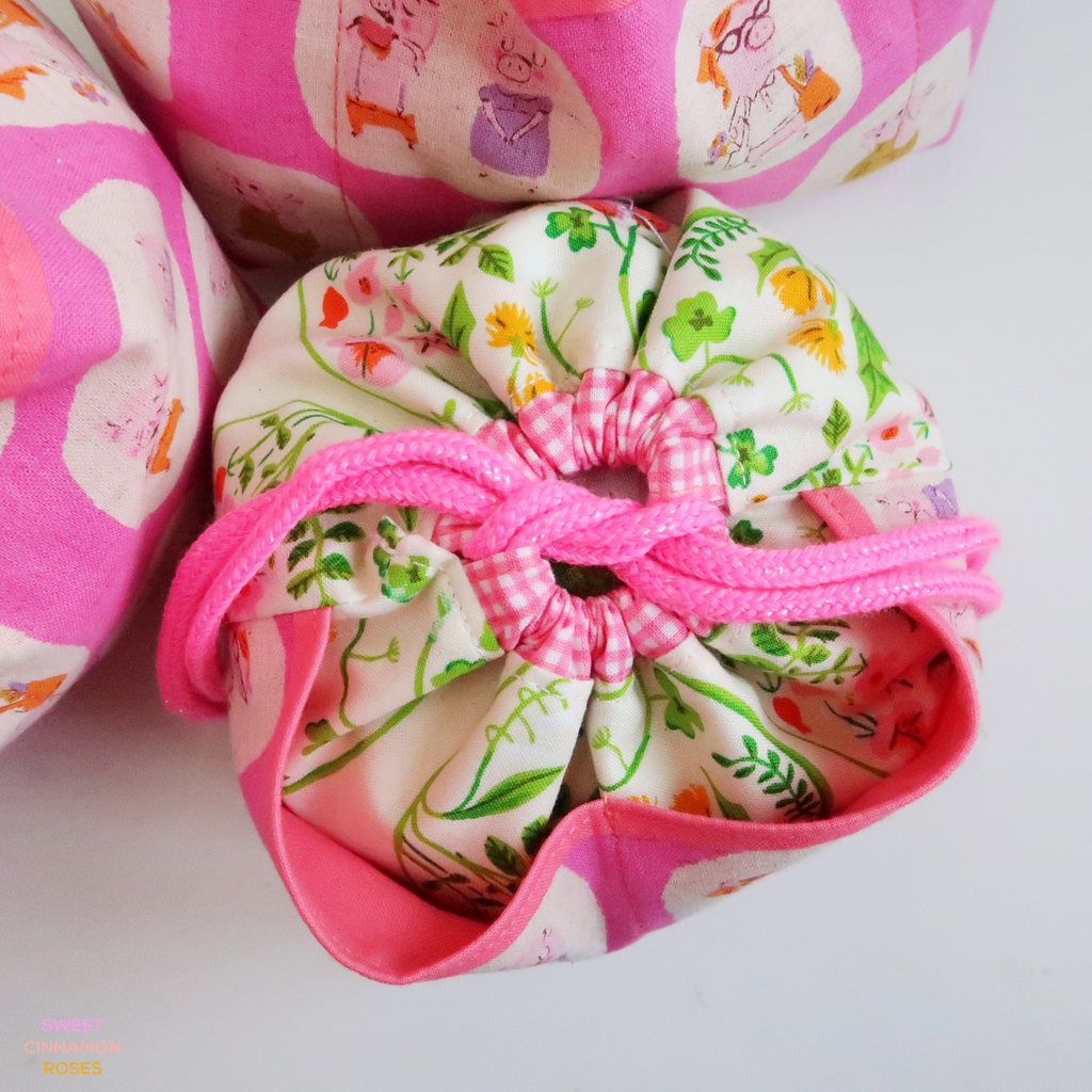 Sweet Cinnamon Roses - Wee Braw Bag, step-by-step sewing pattern