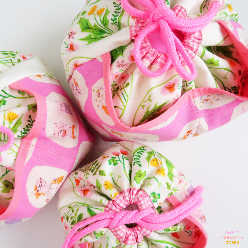 Sweet Cinnamon Roses - Wee Braw Bag, step-by-step sewing pattern