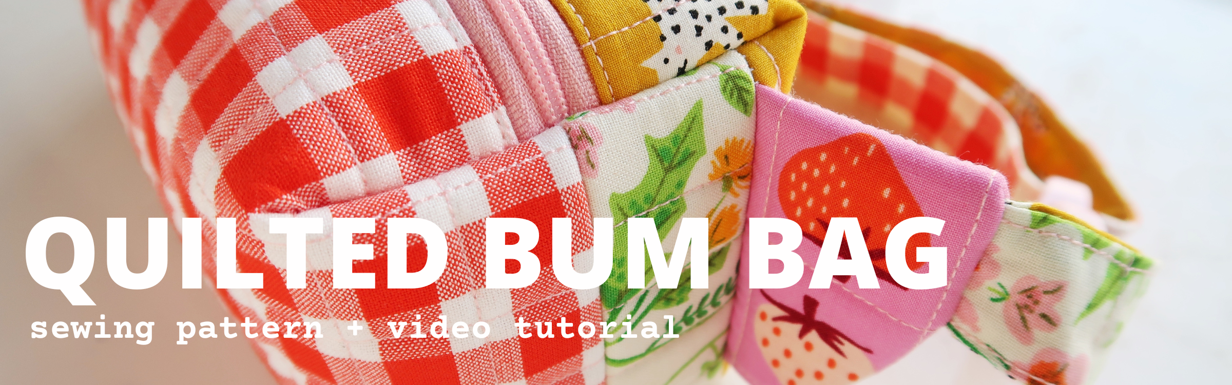 Quilted Bum Bag sewing pattern and video tutorial for beginners