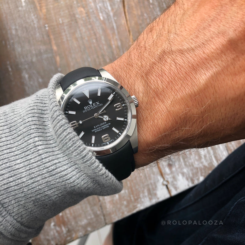 rolex explorer 1 leather