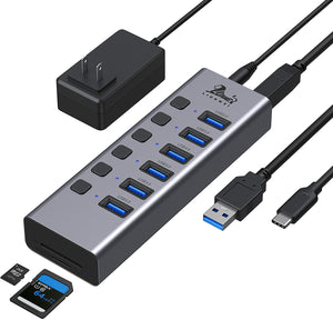 Universal USB C Hub, 8-Ports Aluminum Splitter wit – Merchant Depot