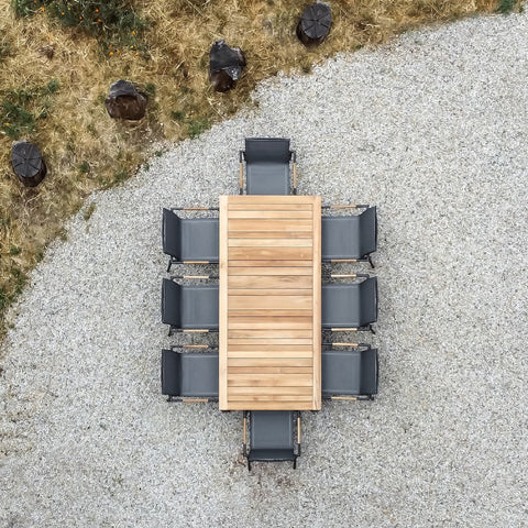 Aerial view of rectangular Barbados Dining Table 