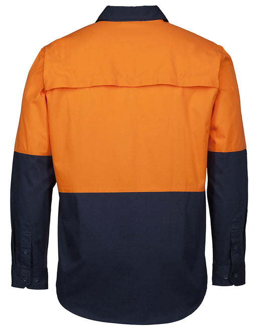 JBs Wear Hi Vis Long Sleeve (D+N) 150g Work Shirt - Adults (6DNWL)