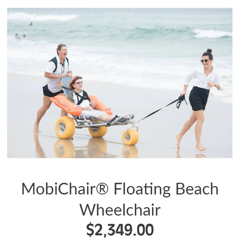 mobichair beach wheelchair floating