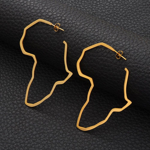 7CM/9CM Outline Africa Map Big Earrings Exaggerate Earring African Jewelry  Traditional Ethnic Hyperbole Earrings #201121