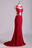 2021 Scoop Mermaid Wedding/Prom Dresses With Applique