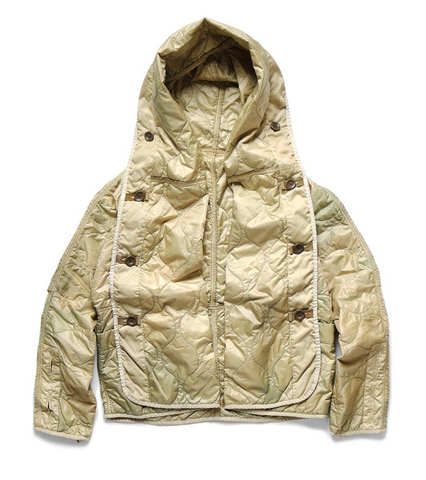 KAPITAL UNEVEN DYED NYLON QUILTED LINING RING COAT