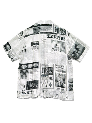 KAPITAL Black & White Silk Hawaiian Shirt