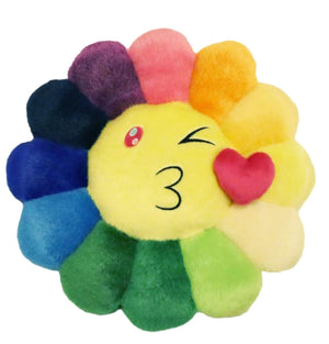 Takashi Murakami Sunflower Plush Pillow Rainbow White 30cm 