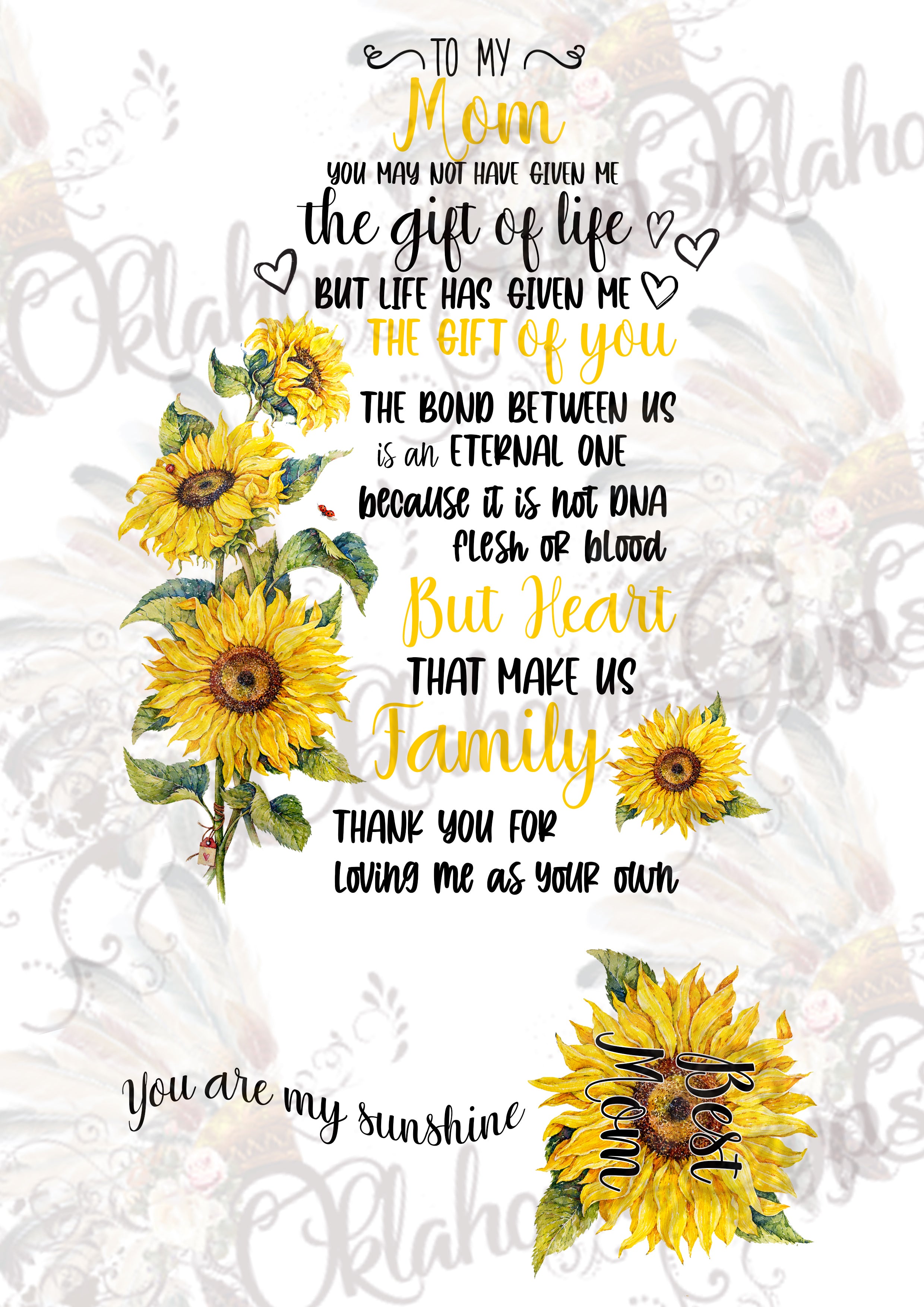 Download Mom Sunflower Digital File Oklahoma Gypsy Designs