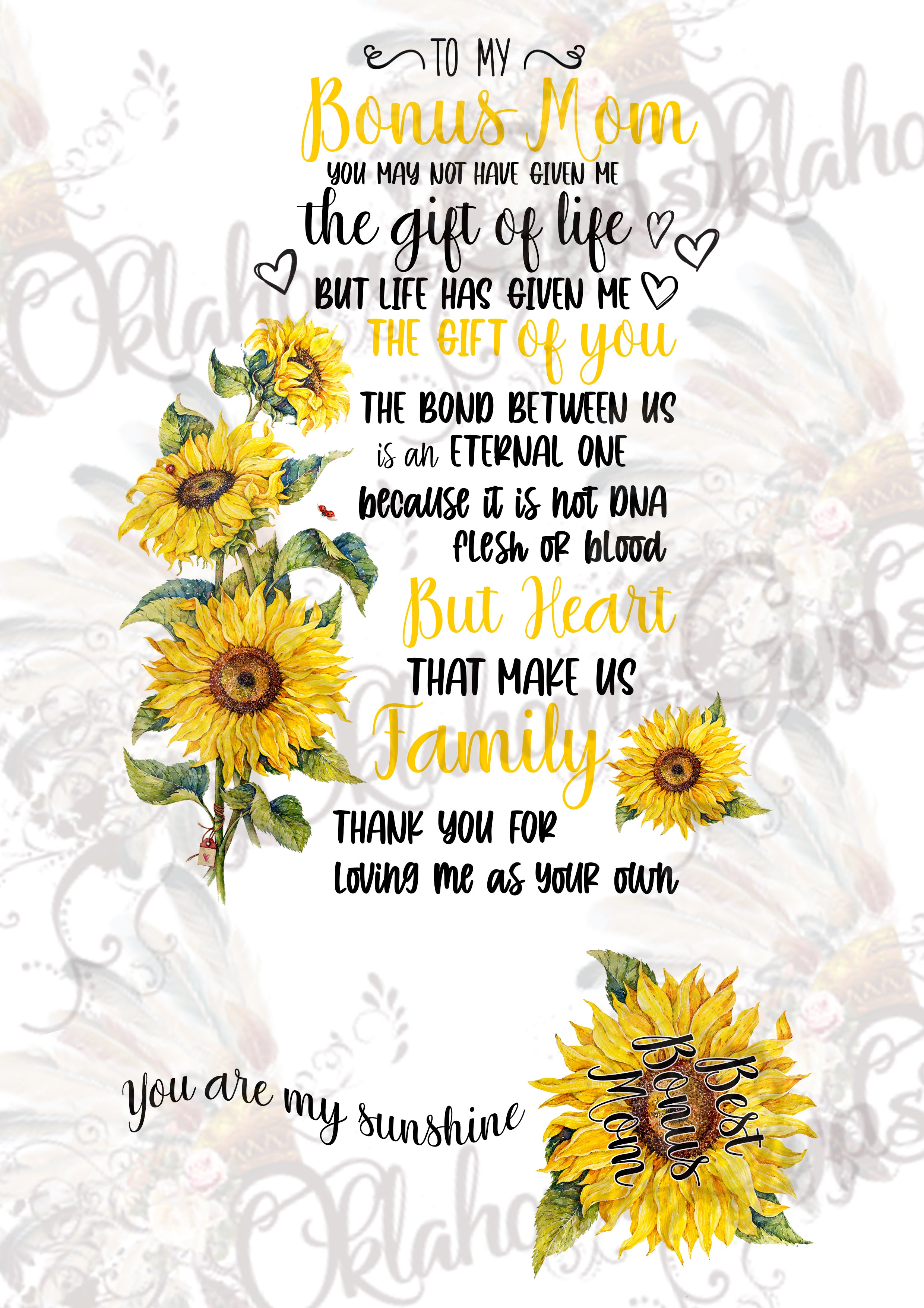 Download Bonus Mom Sunflower Digital File Oklahoma Gypsy Designs