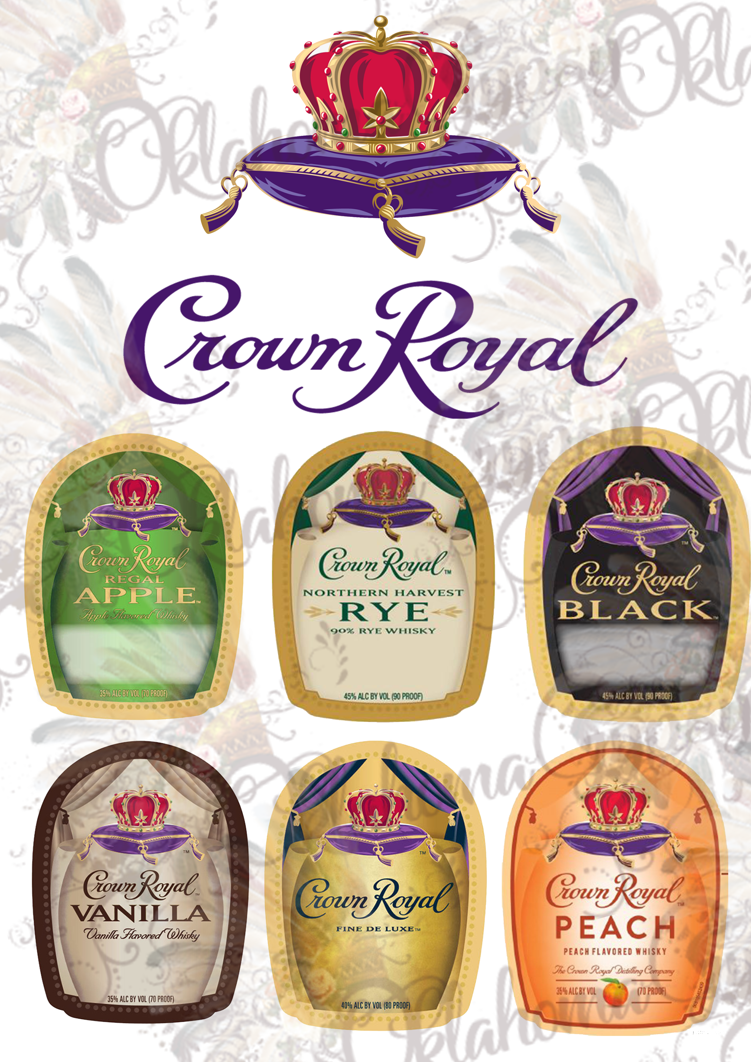 Crown Royal Labels Inspired Digital File Oklahoma Gypsy Designs