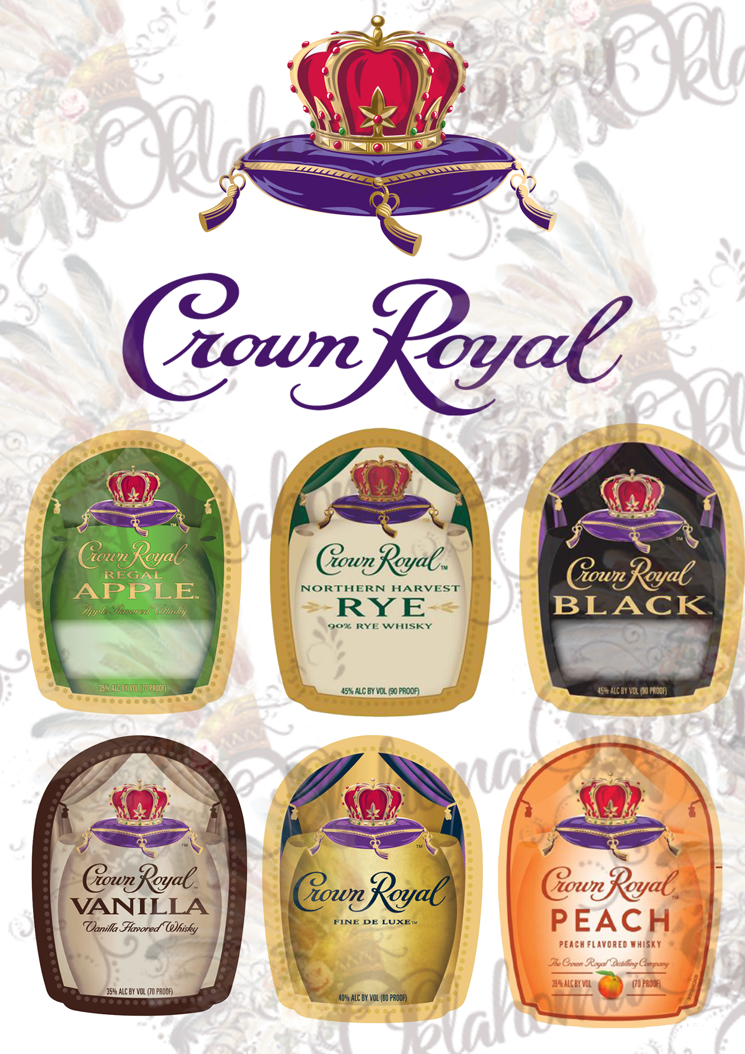 Download Crown Royal Labels Inspired Digital File Oklahoma Gypsy Designs