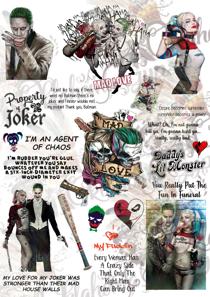 Harley Quinn Joker Mad Love Inspired Digital File – Oklahoma Gypsy Designs