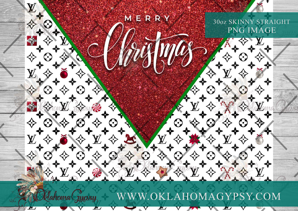 LV Christmas Skull Digital File – Oklahoma Gypsy Designs