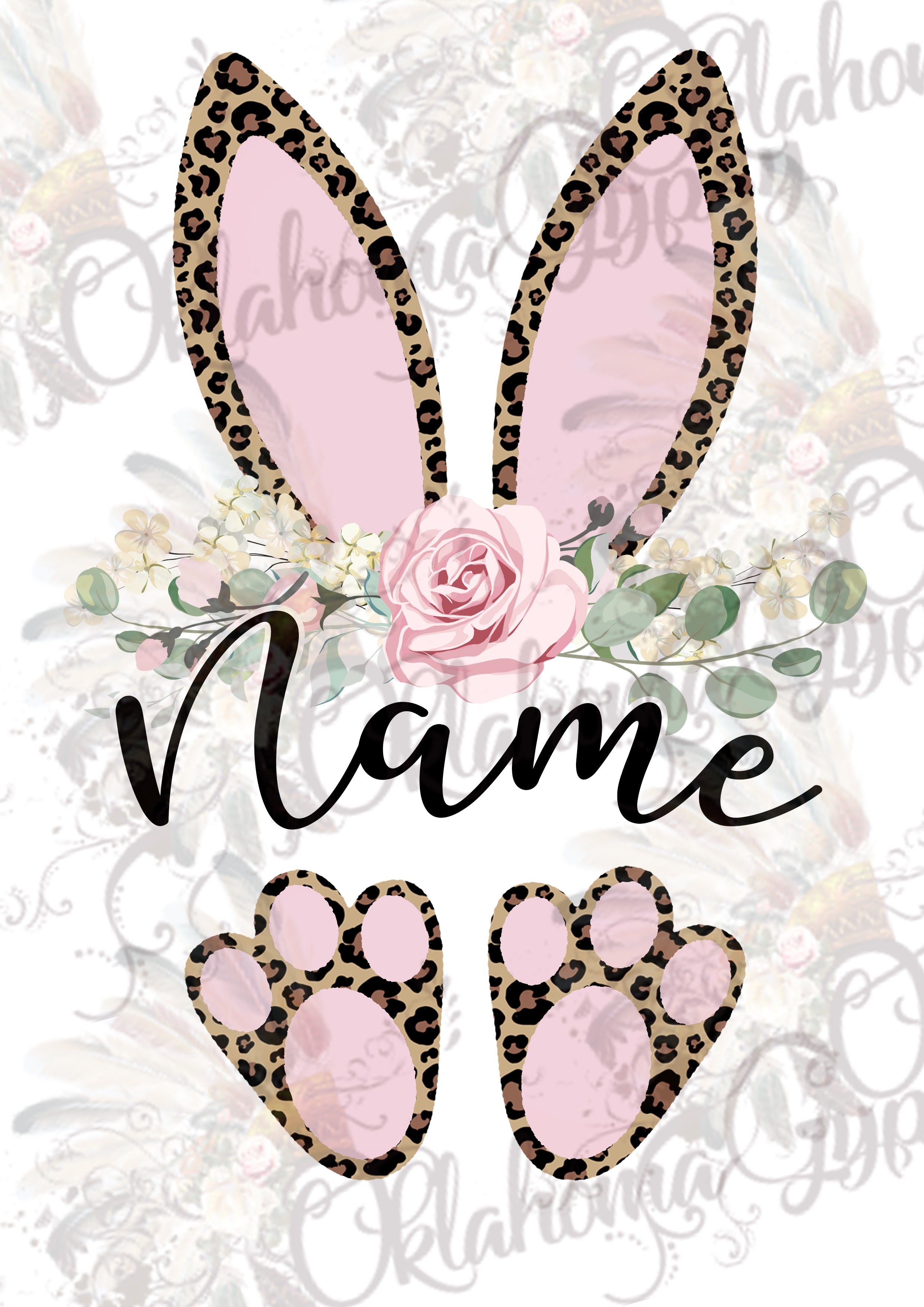 Download Leopard Bunny Ears & Feet Easter_Custom Name Digital File ...
