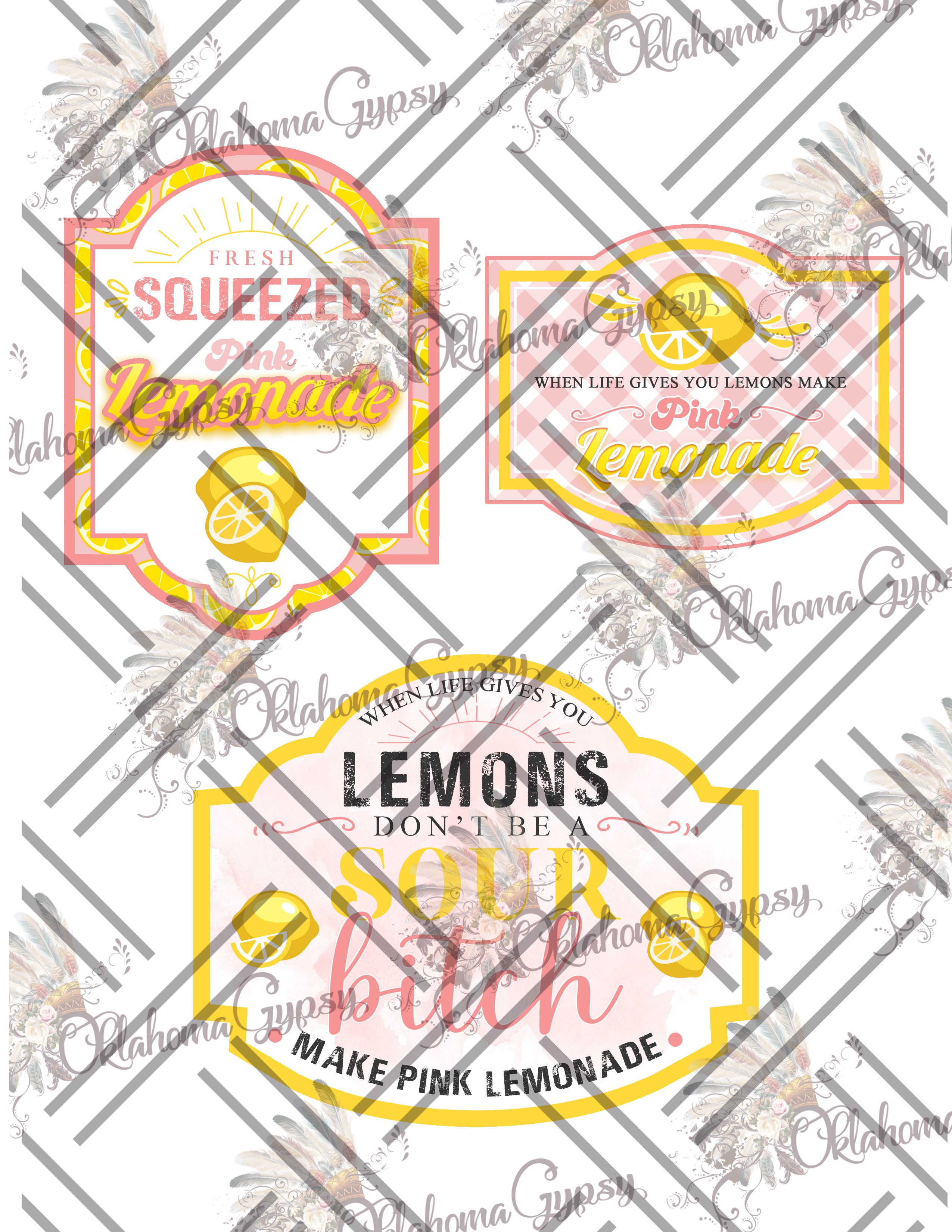 Pink Lemonade Labels Digital File – Oklahoma Gypsy Designs