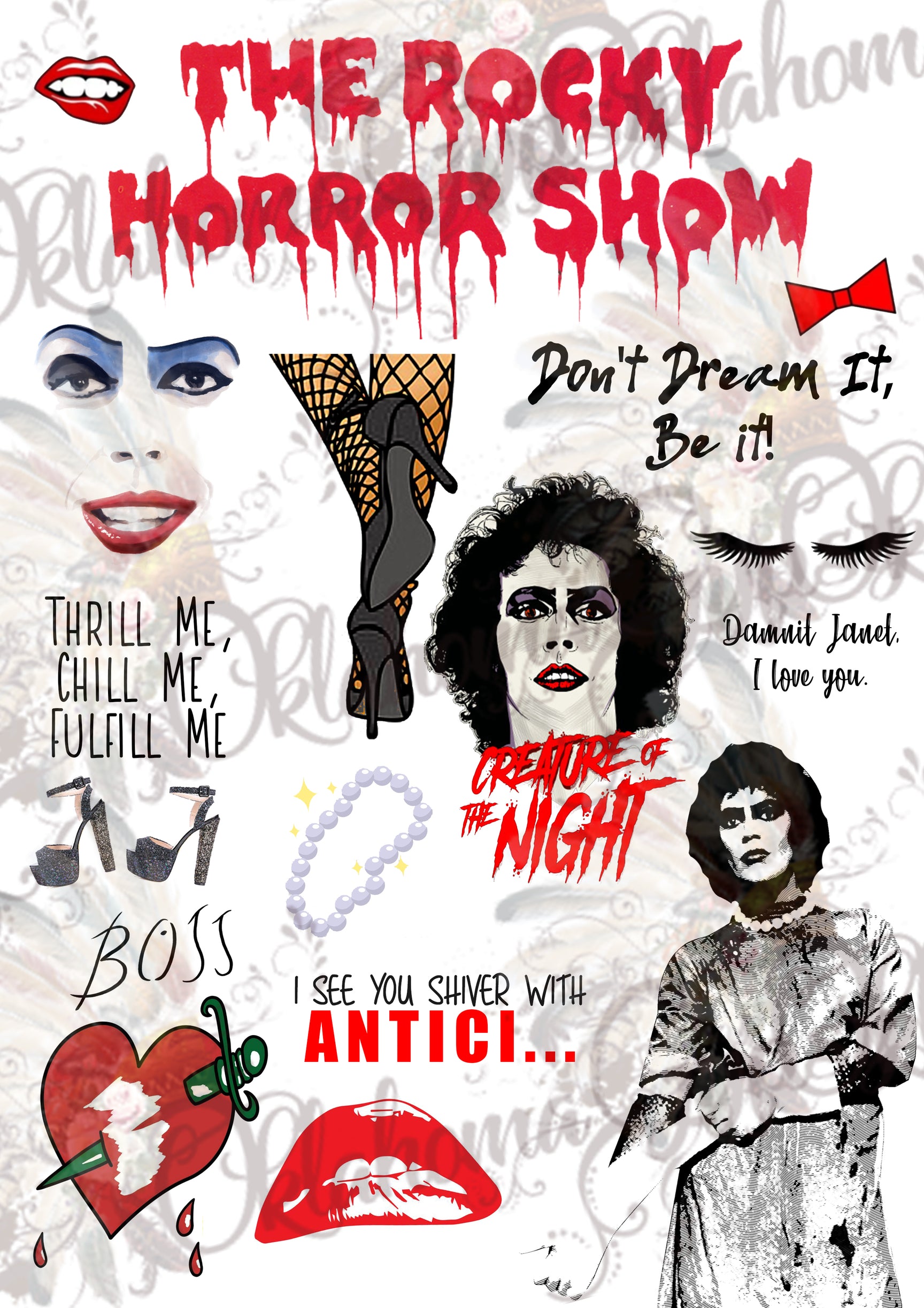 Rocky Horror Picture Show Inspired Digital File Oklahoma Gypsy Designs