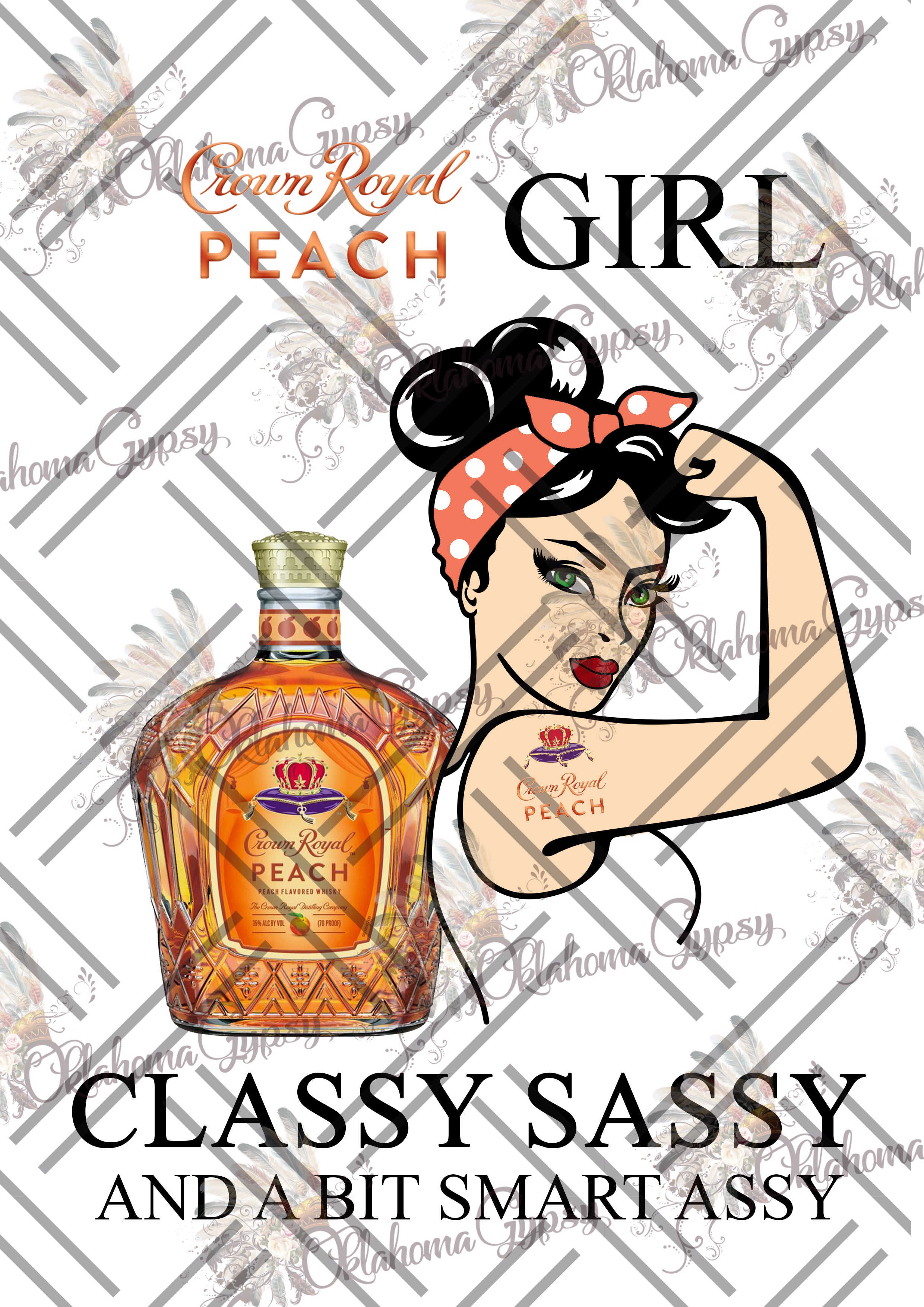 Crown Royal Peach Girl Inspired Digital File Oklahoma Gypsy Designs