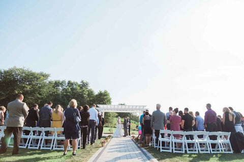 An open-air wedding ceremony.