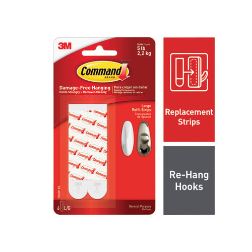 Packing Large size 3M Command Resistant Refill Double Sided Tape Strips  Damage-Free Hanging Strips 4pcs/
