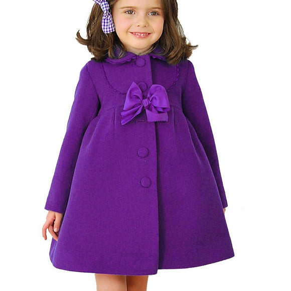 Girls Wool Coat | Girls Purple Velvet/Wool Blend Coat – Wild Child Closet