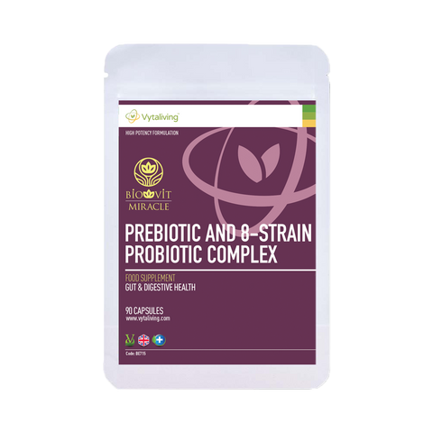 Prebiotic and probiotic complex capsule with turmeric