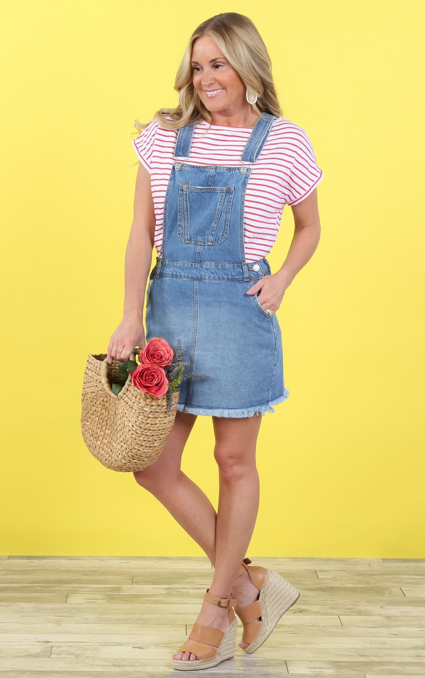 light denim overall dress