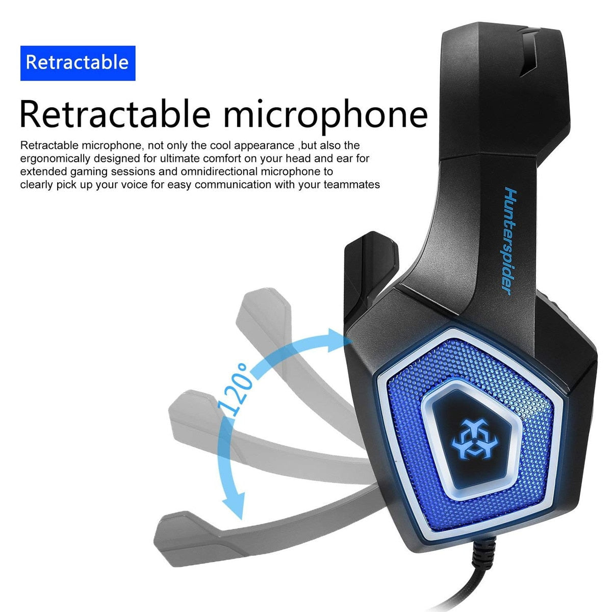 retractable microphone headset