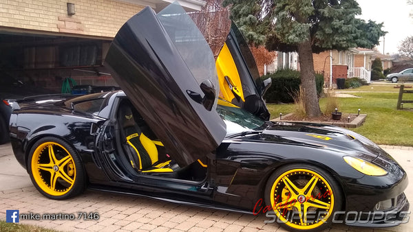 Check out Mike's Chevrolet Corvette C6 featuring USA made products from Vertical Doors, Inc. and California Super Coupes.