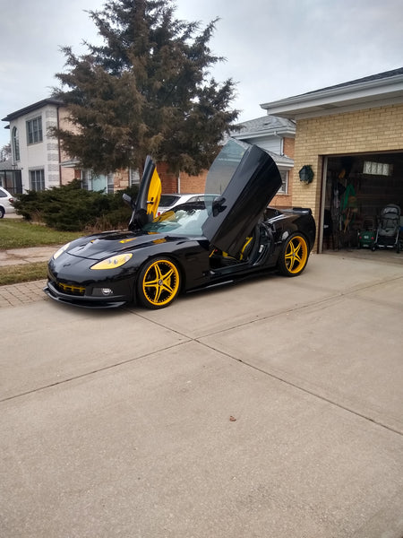 Check out Mike's Chevrolet Corvette C6 featuring USA made products from Vertical Doors, Inc. and California Super Coupes.