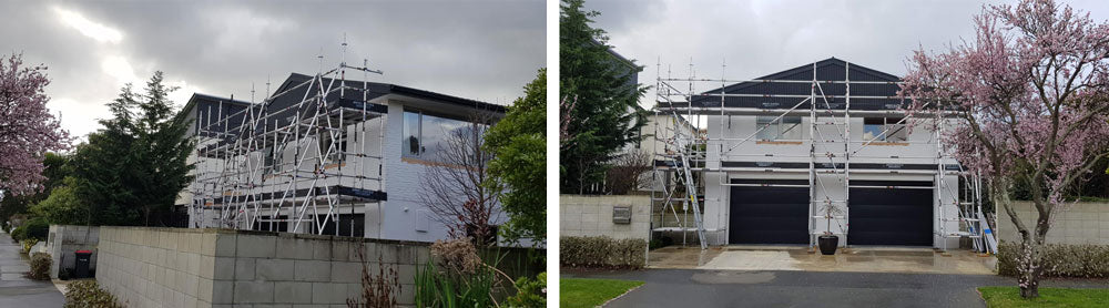 Scaffolding For Replastering Christchurch Home